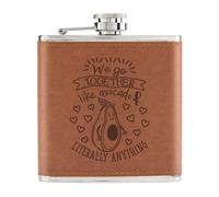 Noi Go Insieme Like Avocado E Letteralmente Nulla 170ml PU Pelle Hip Flask Tan