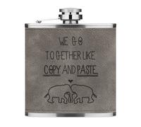 Noi Go Insieme Like Copia E Pasta 170ml Simil Pelle Hip Flask Grigio Valentines
