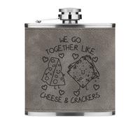 Noi Go Insieme Like Formaggio & Schiaccia 170ml pelle Sintetica Hip Flask Grigio