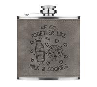 Noi Go Insieme Like Latte & Biscotti 170ml Simil Pelle Hip Flask Grigio Scherzo