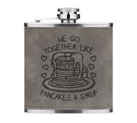 Noi Go Insieme Like Pancakes & Syrup 170ml pelle Sintetica Hip Flask Grigio