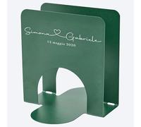 ''Noi'' Portatovaglioli da Tavolo Personalizzato in Metallo Verde Decorazione per Casa Personalizzato con nome e data Idea Regalo Natale Casa Amici Sposi Cucina Tavolo