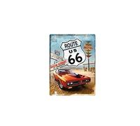 Noi Route 66 Retrò Targa di Latta Con Rosso Auto 30 X 40 CM Nuovo