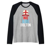 Noi Siamo Bolton Inghilterra Bandiera Boltonion Sport Maglia con Maniche Raglan