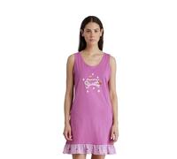 Noidinotte - Abitino Donna in Cotone Lilla a Spalla Larga e Rouches sul Fondo Articolo Summer&Fruits - L Rosa
