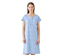 Noidinotte - Camicia da Notte Donna Estiva in Cotone Articolo Flower. - S Azzurro