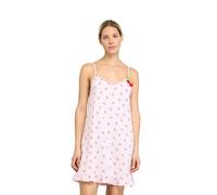 Noidinotte - Camicia da Notte Donna in Cotone con bretelline e Scollo a V, Decorata con Stampa Ciliegie Articolo Summer&Fruits - XS Rosa