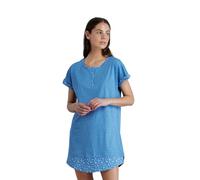 Noidinotte - Camicia da Notte Donna in Cotone con Collo Quattro Bottoni Articolo DOT - S Azzurro