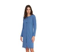 Noidinotte - Camicia da Notte Donna Lily in Jersey Invernale Aperta Davanti - 50 Azzurro
