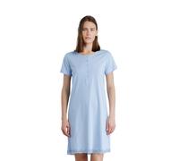 Noidinotte - Camicia da Notte in Cotone a Maniche Corte con Bottoni e Bordo in Pizzo Articolo Essential - 42 Azzurro