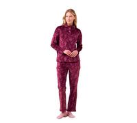 Noidinotte - Completo Donna ciniglia Felpata Articolo Cachemire. - XS Bordeaux.