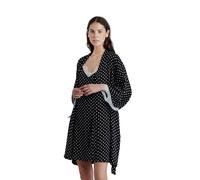 Noidinotte - Completo Donna Vestaglia e Camicia da Notte in Viscosa Articolo Pois - M Nero