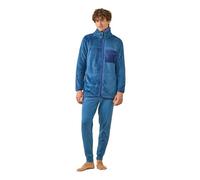 Noidinotte - Giacca uomo eco-pelliccia articolo unito. - L Blu