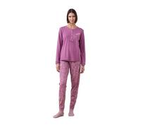 Noidinotte - Pigiama Donna Caldo Cotone Articolo Flory - M Rosa