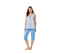 Noidinotte - Pigiama Donna Estivo in Cotone Articolo Bloom. - XL Azzurro