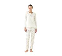 Noidinotte - Pigiama Donna Estivo in Cotone Articolo Cherie. - S Panna