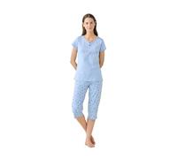 Noidinotte - Pigiama Donna Estivo in Cotone Articolo DOT Flower - L Azzurro