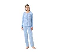 Noidinotte - Pigiama Donna Estivo in Cotone Articolo Flower. - XL Azzurro