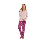 Noidinotte - Pigiama Donna Fox in Caldo Cotone con Collo Due Bottoni - M Fucsia