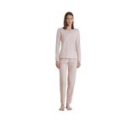 Noidinotte - Pigiama Donna in Cotone con Top Collo Due Bottoni e Pantalone Lungo Articolo Little Flower - S Rosa