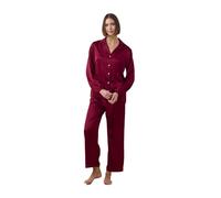 Noidinotte - Pigiama Donna in Raso Articolo Trendy. - XL Bordeaux