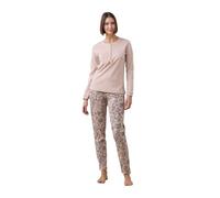 Noidinotte - Pigiama Donna Invernale in Caldo Cotone Articolo Trim. - M Beige