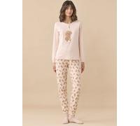 NOIDINOTTE PIGIAMA DONNA SERAFINO MANICA LUNGA E PANTALONE IN CALDO COTONE - FUN