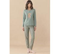NOIDINOTTE PIGIAMA DONNA SERAFINO MANICA LUNGA E PANTALONE IN CALDO COTONE - FUN