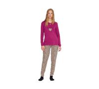 Noidinotte - Pigiama Donna Sleep in Caldo Cotone con Collo Due Bottoni - XS Fucsia