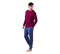 Noidinotte - Pigiama Punto Milano Rigato. - XL Bordeaux
