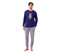 Noidinotte - Pigiama Uomo Caldo Cotone Articolo Daniel. - M Blu