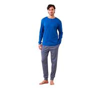 Noidinotte - Pigiama Uomo Caldo Cotone Articolo Galles. - XL Azzurro