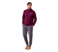 Noidinotte - Pigiama Uomo Invernale in Micropile Articolo Galles. - XL Bordeaux