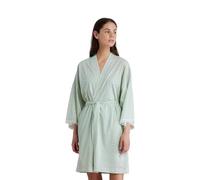 Noidinotte - Vestaglia donna in cotone con manica 3/4 e cintura in vita articolo cherry bloom - S Verde