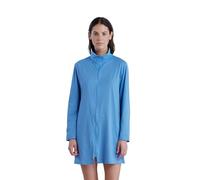 Noidinotte - Vestaglia donna in cotone manica lunga con chiusura zip in colore azzurro - XL Azzurro