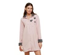 Noidinotte - Vestaglia donna micropile piedini - M Rosa