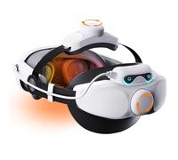 Noiposi Headstrap con batteria da 10000 mAh per Meta Quest 3s/3/Quest 2, doppio pulsante Elite Strap Sostituzione, accessori per cuffie VR fascia migliore supporto e comfort e pressione ridotta tempo