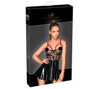 Noir - abito in vernice con inserti a rete (nero)