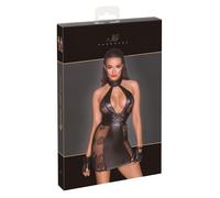 Noir Handmade F238 Short Tulle Dress, Powerwetlook Inserts and Corset Binding L