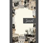 Noir Detective Crime Mystery Junk Journal Pages - 6x9 True Crime Scrapbooking Paper - 100 Decorative Writing Sheets with Typewriters, Fingerprints, Classified Files and Evidence Tags