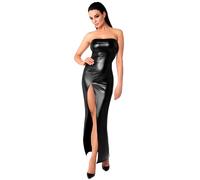 Noir F336 Lungo Figurbetonendes Tubino IN Nobile Powerwetlook con Alto