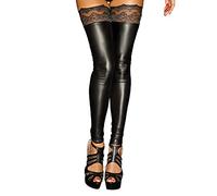 Noir Handmade Calze autoreggenti da donna in stile Wetlook