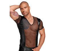 Noir Handmade - Elegante Camicia Trasparente In Tulle Con Vernice Nera - S-3XL