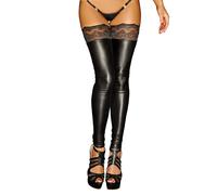 Noir Handmade F135 Powerwetlook Stockings with Siliconed Lace Superstar S