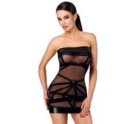 Noir Handmade F359 Bondesque Off-Shoulder Mini Dress Black XL