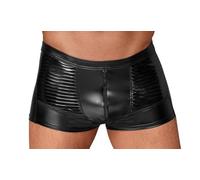 Noir Handmade - Pantaloni Corti Power-Wetlook Lucidi In Ecopelle Neri - S-3XL