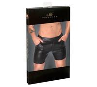 Noir Handmade H068 Mid-Length Shorts of Snake Wetlook with Back Pockets L