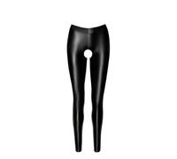 Noir Handmade F304 Taboo Wetlook Leggings with Open Crotch and Bum XL