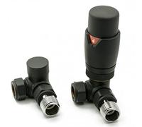 Noir - Valvole termostatiche per radiatore ad angolo nero - Risparmio energetico