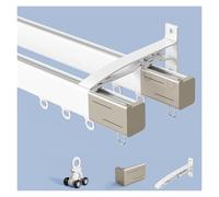 NOIRDA Bastoni per Tende Doppi per Finestre, Montaggio A Parete O A Soffitto, Guida per Tendaggi, Asta per Tenda per Soggiorno E Camera da Letto per La Privacy(White-Wall,330cm(3 * 110cm))